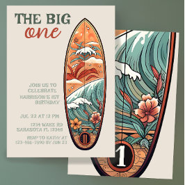 Surfan Big One Tropical Hawaiian Inbjudningar