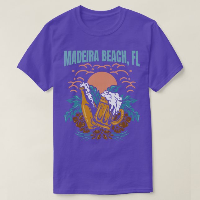 Surfan Madeira Beach Florida Väster Kusten Beacher T Shirt (Design framsida)