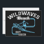 Surfan Vågar Beach Outsiders för vintage Vild Julkort<br><div class="desc">Rid havsandan med fet surfare silhouette och strandvibes typografi,  perfekt för havets älskare,  surfare och fläkt.</div>