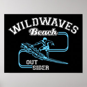 Surfan Vågar Beach Outsiders för vintage Vild Poster