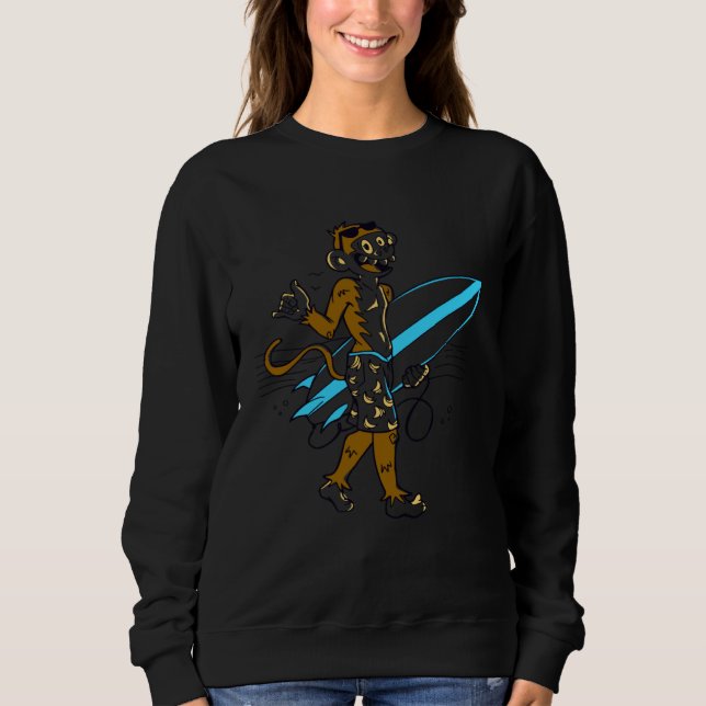 surfande apa  banan t shirt (Framsida)