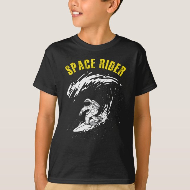 Surfande astronaut rymdåkare t shirt (Framsida)