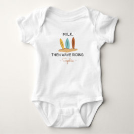 Surfande Baby Shower Mjölk Sedan Vågridning - Surf T Shirt
