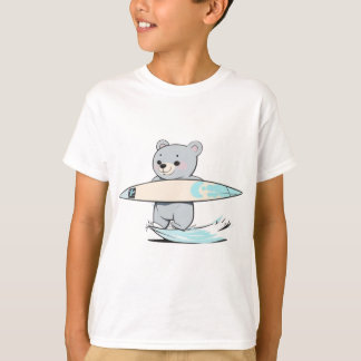 Surfande barn i Surfa av kuturea T Shirt