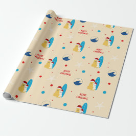 Surfande Beach Dog Jul Holiday Presentpapper
