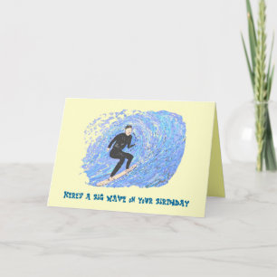 Surfande bithday Card. Kort
