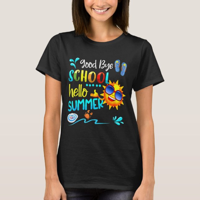 Surfande Bra Adjö Hej i skolan Sommaren förra dage T Shirt (Framsida)