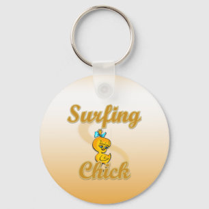 Surfande Chick Nyckelring