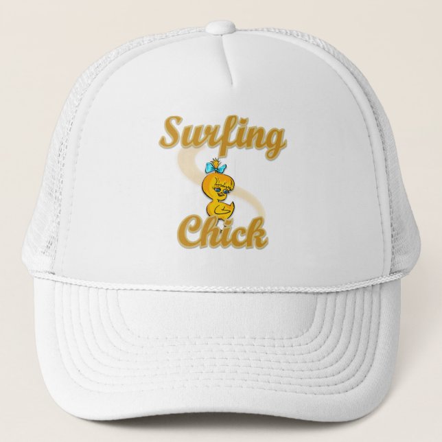 Surfande Chick Truckerkeps (Framsida)