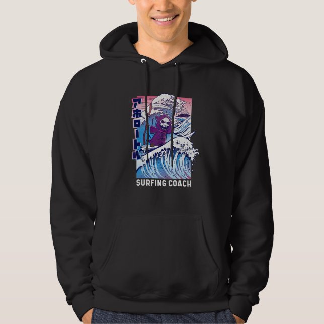 Surfande Dödgrävarn Rolig Surfare Design Hoodie (Framsida)