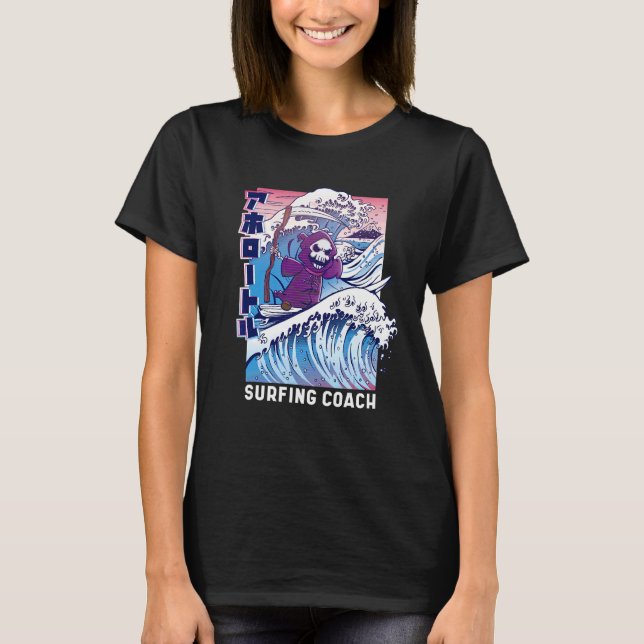 Surfande dödsängel  Rolig surfdesign T Shirt (Framsida)
