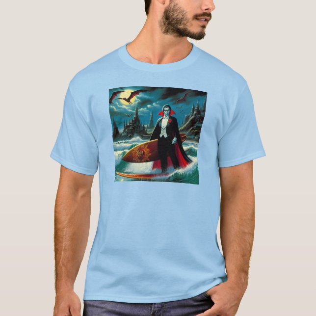 surfande drakellhalloween t shirt (Framsida)