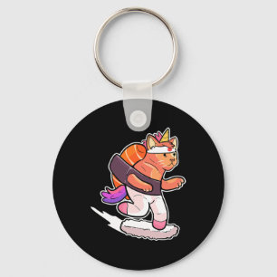Surfande Enhörning Surfing Sushi Katt Animefigur H Nyckelring