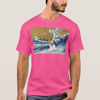 Surfande ett Wave Wire Fox Terrier Älskare T Shirt