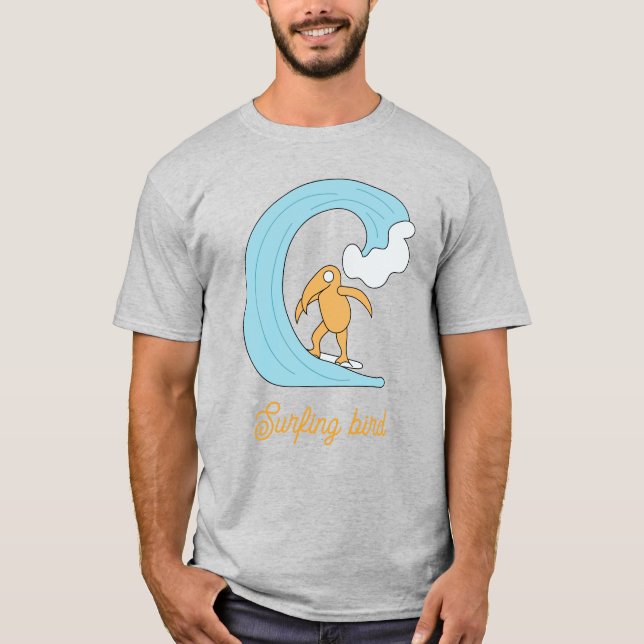 Surfande fågel t shirt (Framsida)
