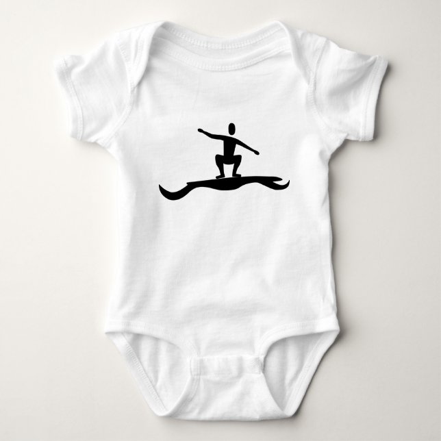 Surfande figur - Svart T-shirt (Framsida)