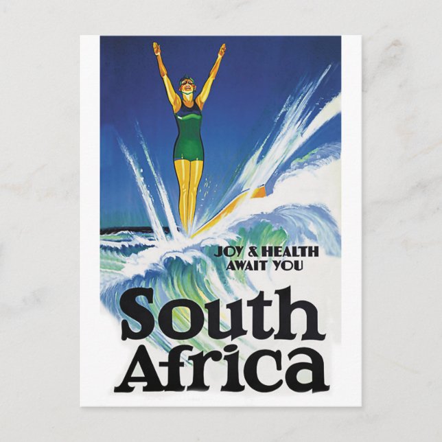 Surfande flicka i Sydafrika Vykort (Framsida)