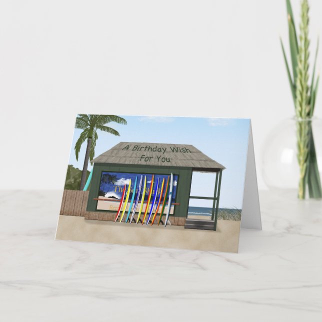 Surfande födelsedag kort (Framsida)