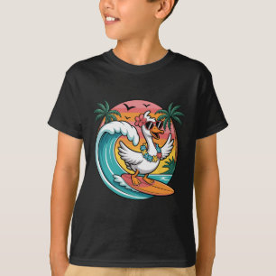 Surfande gås Retro hawaiianska sommarvibbar Strand T Shirt