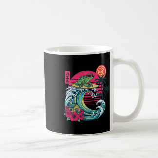 Surfande groda Japansk våg för sommarlov Lov Kaffemugg