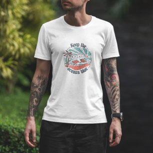 Surfande haj för havsbevarande t shirt