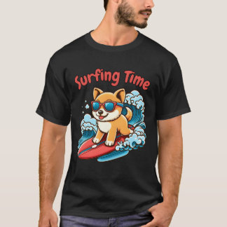 Surfande hund lustig vän t shirt