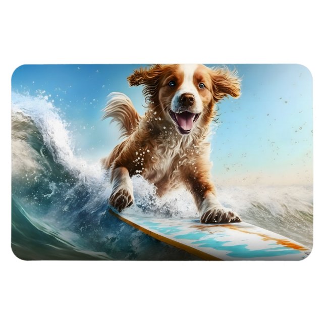Surfande Hund Magnet (Horisontell)