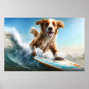 Surfande Hund Poster