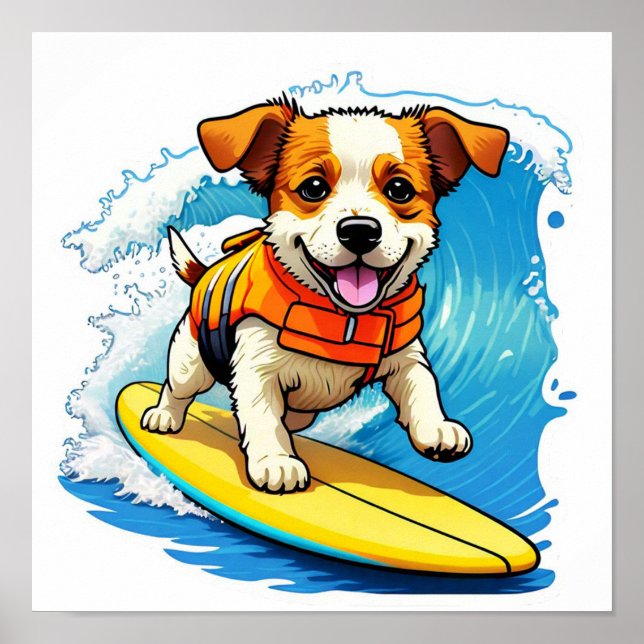 Surfande Hund Poster (Framsidan)