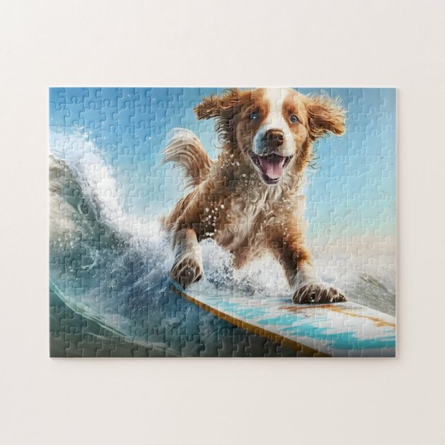 Surfande Hund Pussel (Horisontell)