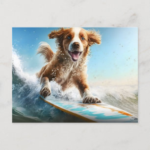 Surfande Hund Vykort