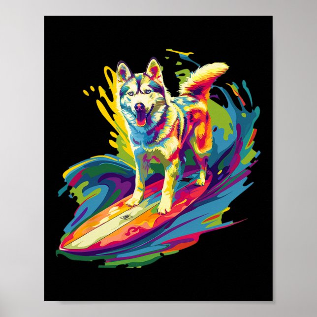 Surfande Husky  Poster (Framsidan)