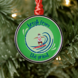 Surfande jultomte prydnad julgransprydnad metall