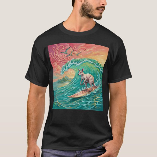 SURFANDE KANGURU  T SHIRT (Framsida)