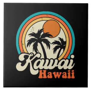 Surfande Kawaii Hawaii Kakelplatta