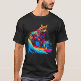 Surfande Maine Coon Katt Surf T Shirt