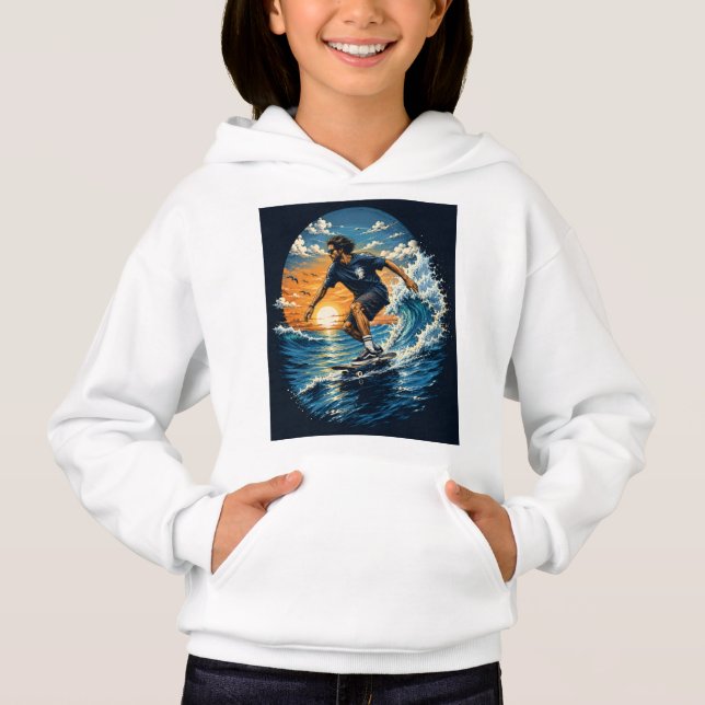 Surfande man på vågorna  t shirt (Framsida)