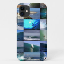 Surfande montage på vågar