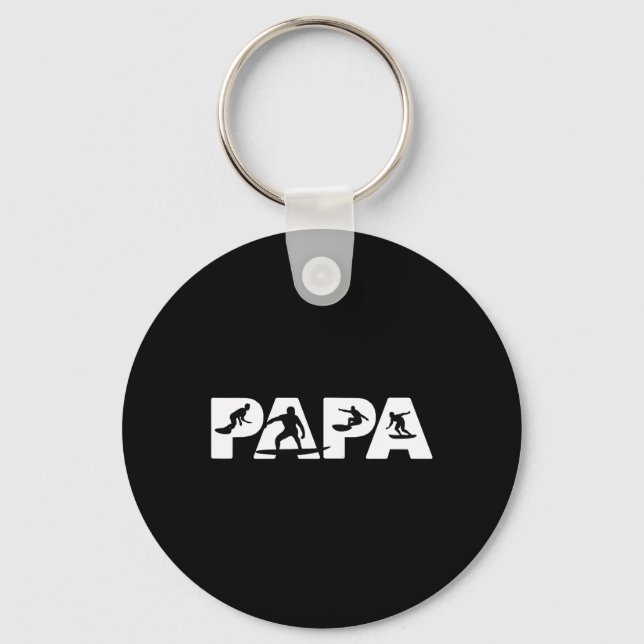 Surfande Pappa Rolig Pappa Surfande Pappa Present Nyckelring (Framsida)
