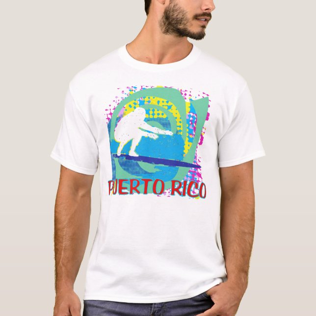 Surfande Puerto Rico T-shirt (Framsida)