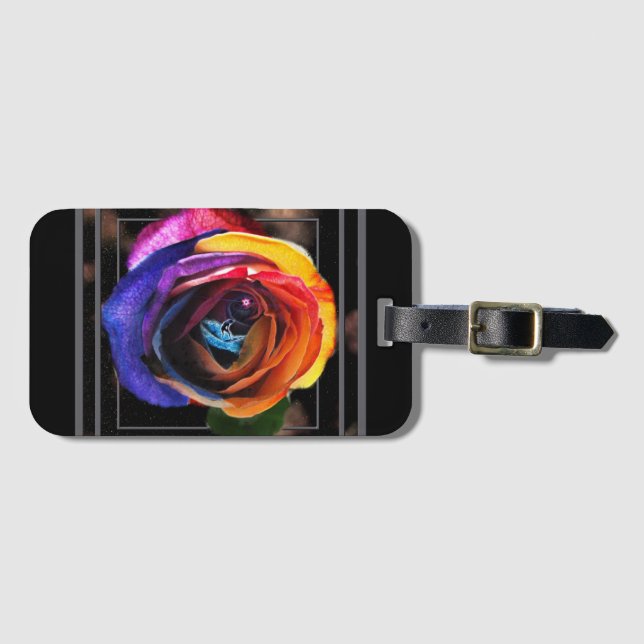 Surfande regnbåge Ro Bagagebricka (Framsida horisontal)