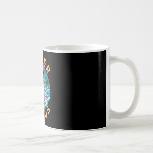 Surfande Saurus T-Rex Dinosaurier Surfing Dino Rid Kaffemugg (Höger)