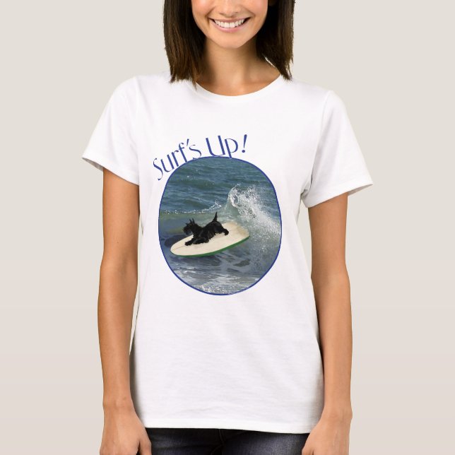 Surfande Scottish Terrier T-shirt (Framsida)
