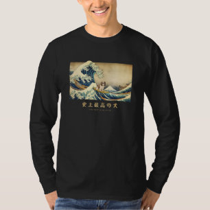 Surfande Shih Tzu Kanagawa-våg Japansk Hund T Shirt