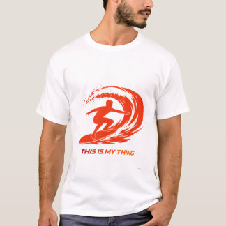 Surfande Silhuett Action Livsstilsdesign T Shirt