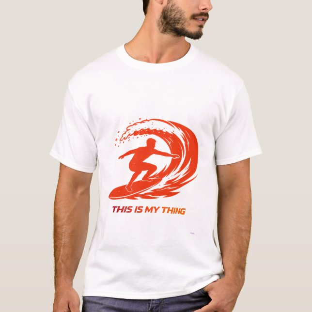 Surfande Silhuett Action Livsstilsdesign T Shirt (Framsida)