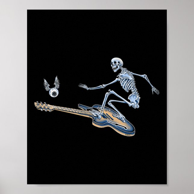 Surfande skelett - Av Emek Artman  Poster (Framsidan)