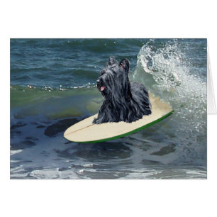 Surfande Skye Terrier Hälsningskort