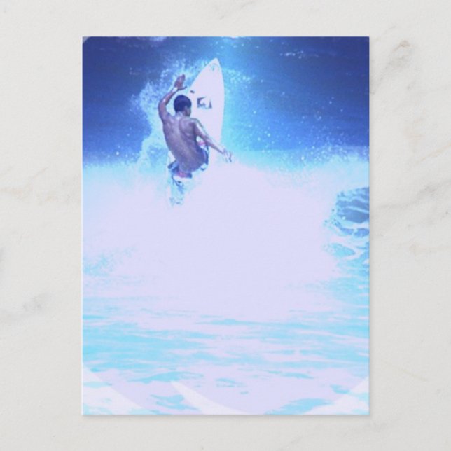 Surfande stort Vinkart vykort (Framsida)