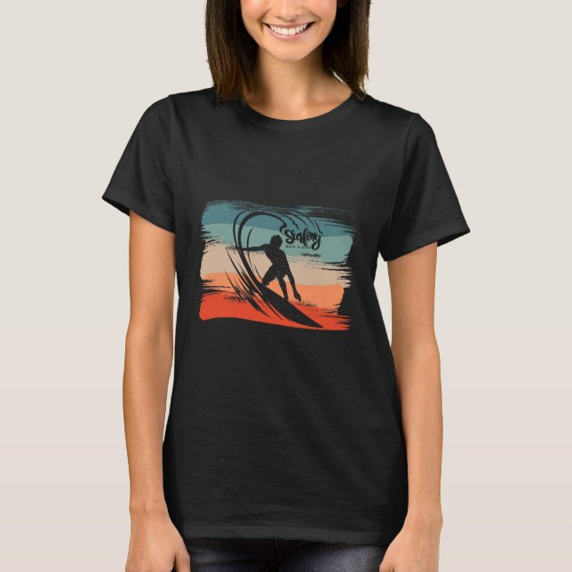 Surfande strand Surfar Bräda Surf  T Shirt (Framsida)